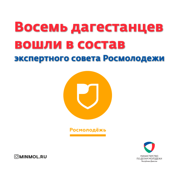 Восемь дагестанцев вошли в состав экспертного совета Росмолодежи